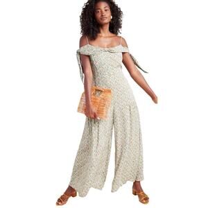 NWT Anthropologie Amelie Open Shoulder Wide Leg Jumpsuit 14